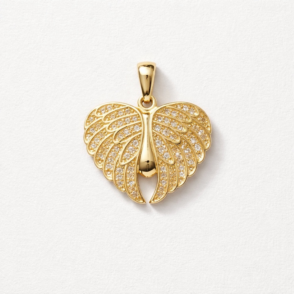 Gold-Tone Winged “Mom” Locket Necklace – Fashion Jewelry - Picture 4 of 4